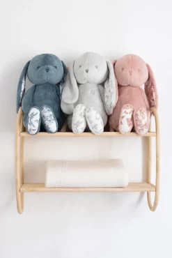 Augustin le Lapin Imprimé inspiration Toile de Jouy rose 25cm