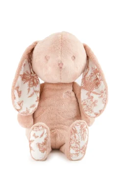 Augustin le Lapin Imprimé inspiration Toile de Jouy rose 25cm