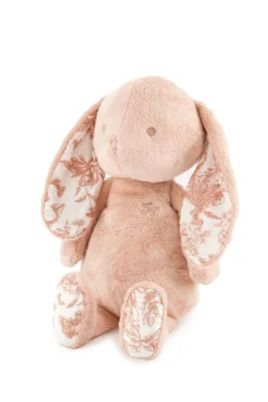Augustin le Lapin Imprimé inspiration Toile de Jouy rose 25cm