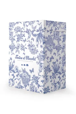 Augustin le Lapin Imprimé inspiration Toile de Jouy bleu 25cm