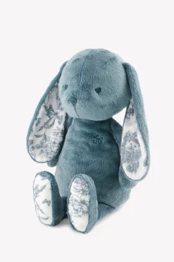 Augustin le Lapin Imprimé inspiration Toile de Jouy bleu 25cm