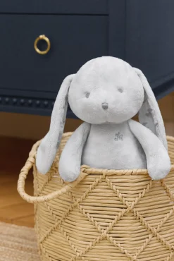 Augustin le Lapin Doudou imprimé inspiration Toile de Jouy gris
