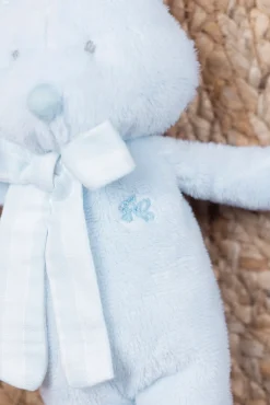 Augustin le lapin tout doux bleu ciel