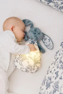 Augustin le Lapin veilleuse musicale Imprimé Toile de Jouy bleu