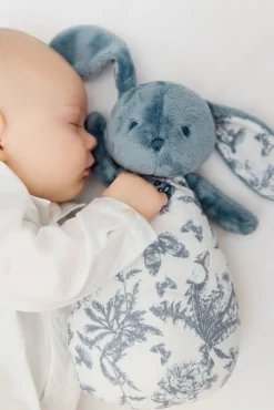 Augustin le Lapin veilleuse musicale Imprimé Toile de Jouy bleu