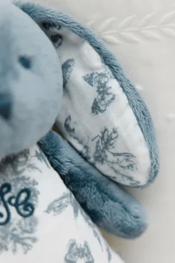 Augustin le Lapin veilleuse musicale Imprimé Toile de Jouy bleu