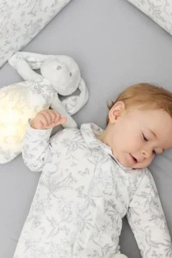 Augustin le Lapin veilleuse musicale Imprimé Toile de Jouy gris