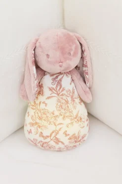 Augustin le Lapin veilleuse musicale Imprimé Toile de Jouy rose