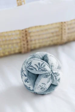 Balle sensorielle Imprimé inspiration Toile de Jouy bleu
