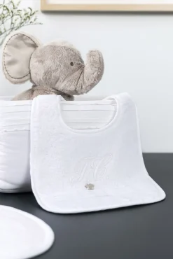 Bavoir Monogramme blanc T2