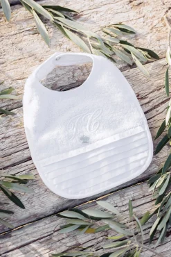 Bavoir Monogramme blanc T1