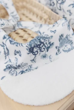 Bavoir Imprimé inspiration toile de jouy bleu T2