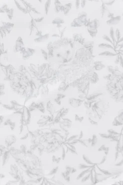 Bavoir à manches toile enduite Imprimé inspiration Toile de Jouy gris
