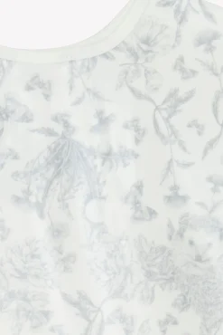 Bavoir à manches toile enduite Imprimé inspiration Toile de Jouy gris