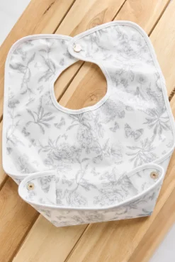 Bavoir toile enduite Imprimé inspiration Toile de Jouy gris