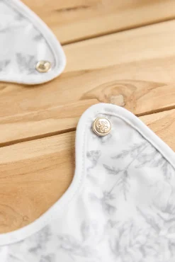 Bavoir toile enduite Imprimé inspiration Toile de Jouy gris