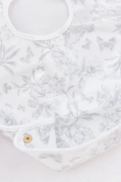 Bavoir toile enduite Imprimé inspiration Toile de Jouy gris