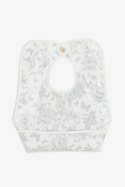 Bavoir toile enduite Imprimé inspiration Toile de Jouy gris