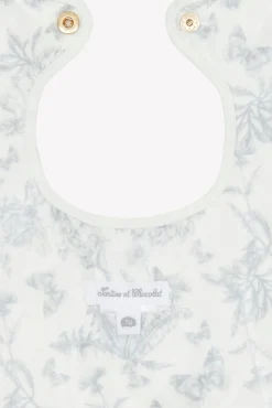 Bavoir toile enduite Imprimé inspiration Toile de Jouy gris