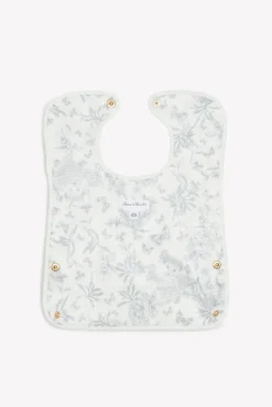 Bavoir toile enduite Imprimé inspiration Toile de Jouy gris