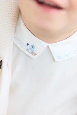 Body Bleu glacier broderie snow