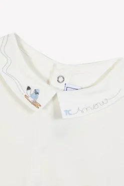 Body Bleu glacier broderie snow