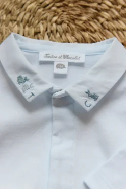 Body Bleu ciel broderie lapin