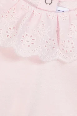 Body Rose pâle col volanté