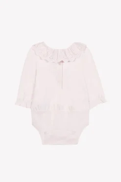 Body Rose pâle col volanté