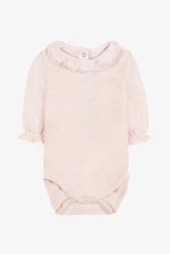 Body Rose pâle petit col volanté