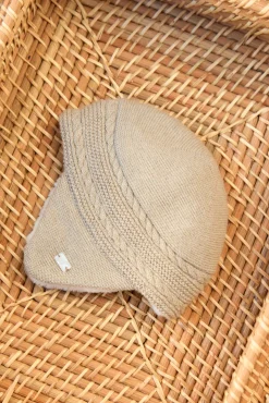 Bonnet Greige chiné cache-oreilles