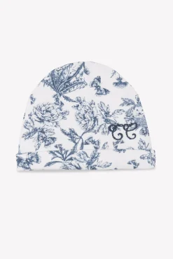Bonnet Imprimé inspiration toile de jouy bleu