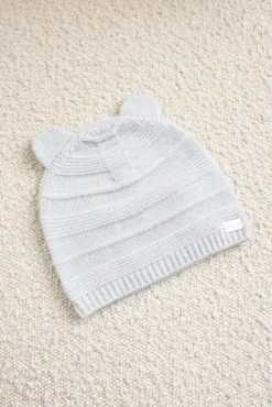 Bonnet Bleu chiné oreilles