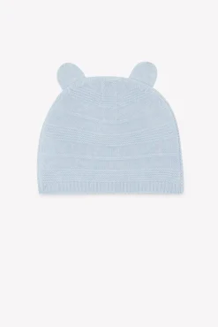 Bonnet Bleu chiné oreilles