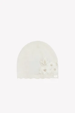 Bonnet Ecru broderie fleurs