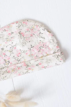 Bonnet Imprimé fleuri jardin hivernal