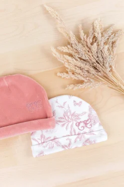 Bonnet Imprimé inspiration Toile de Jouy imprimé rose