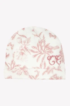 Bonnet Imprimé inspiration Toile de Jouy imprimé rose