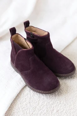Bottines Cuir aubergine