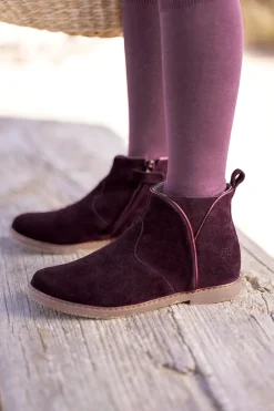 Bottines Cuir aubergine