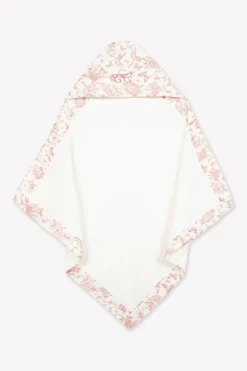 Cape de bain Imprimé inspiration Toile de Jouy rose