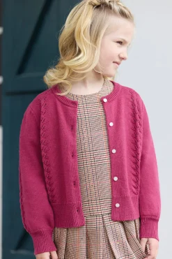 Cardigan Magenta en laine ajourée
