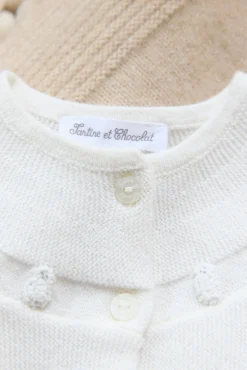 Cardigan Ecru broderie moutons