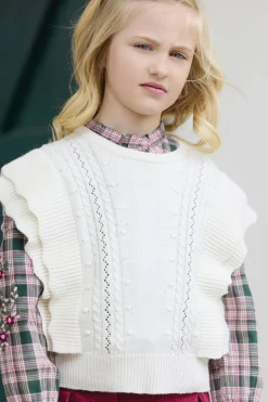 Cardigan Ecru sans manche