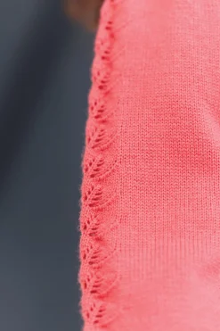 Cardigan Praline en laine ajourée