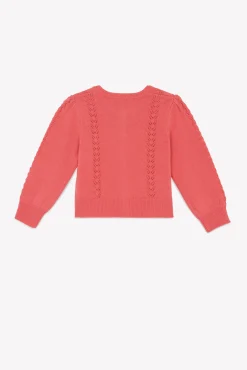 Cardigan Praline en laine ajourée