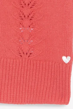 Cardigan Praline en laine ajourée