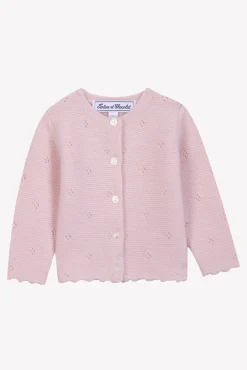 Cardigan Rose pâle 100% cachemire