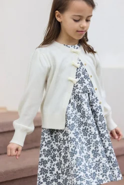 Cardigan Ecru nœuds