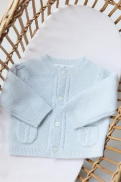 Cardigan Bleu céleste chiné avec poches